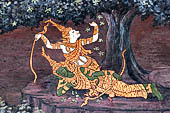 Detail from a mural painting with a 'Ramakien' motif - Thai version of the Indian Ramayana - from the temple complex of the Emerald Buddha, Bangkok (late 18th century)